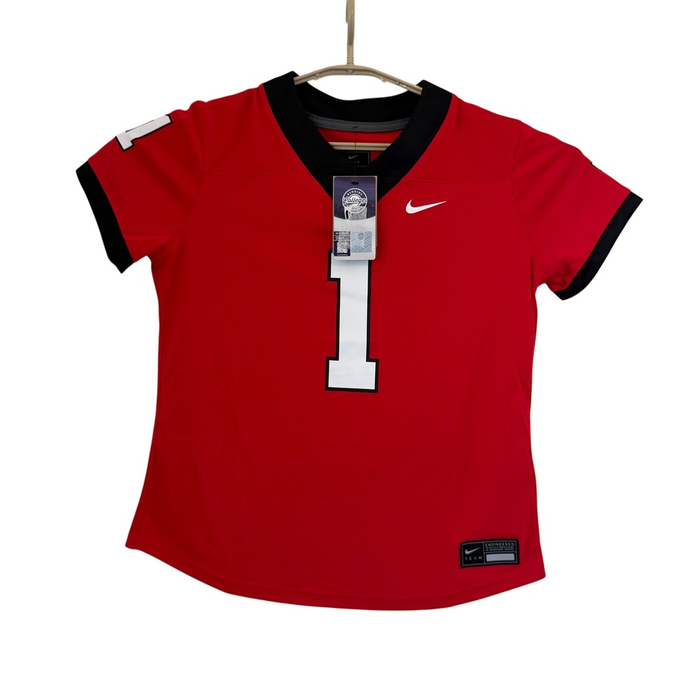 Nike Georgia Bulldogs Women's Red Football 1 Jersey Medium Dri-FIT NCWF-08AR NEW - Picture 5 of 12